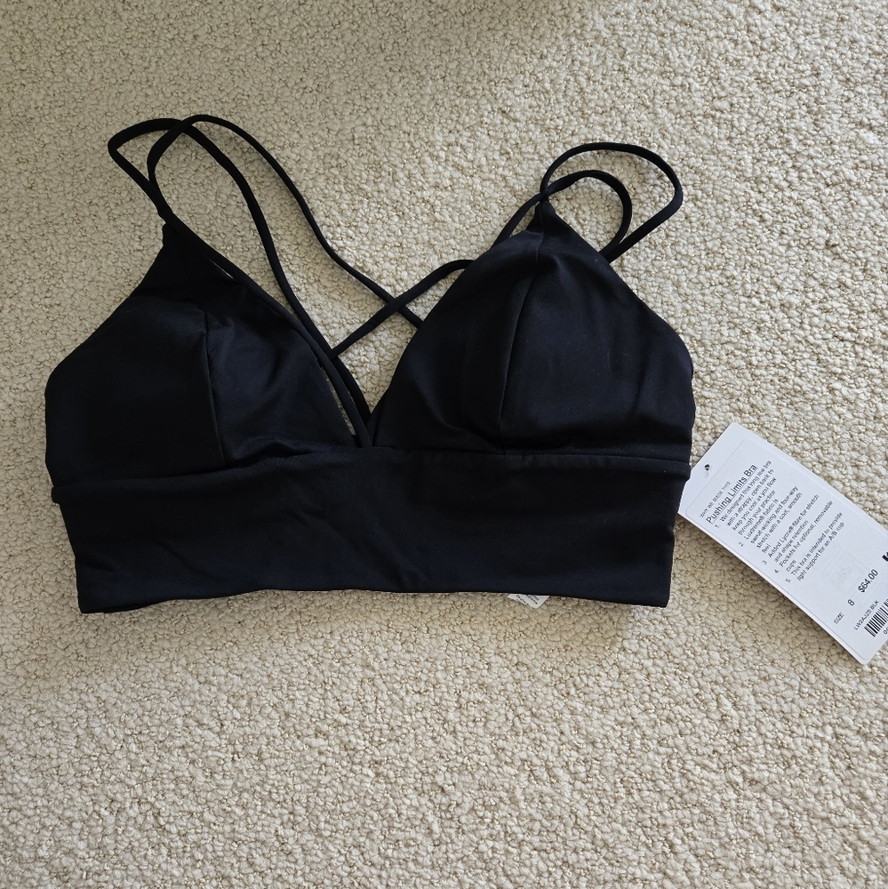 Lululemon pushing limits bra 8 black - Picture 2 of 4